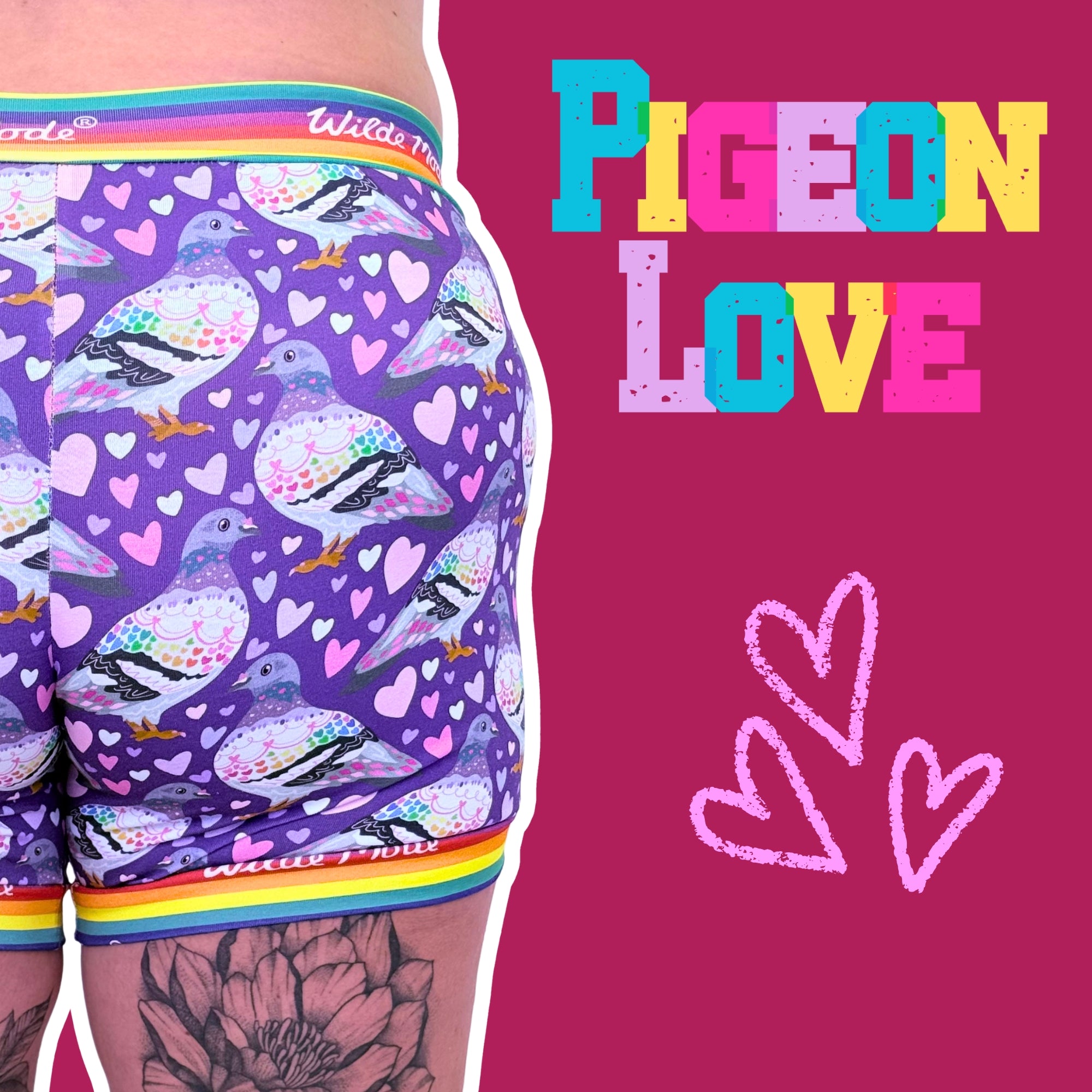 Wilde Mode Comfort Boxers | Pigeon Love | Organic Cotton