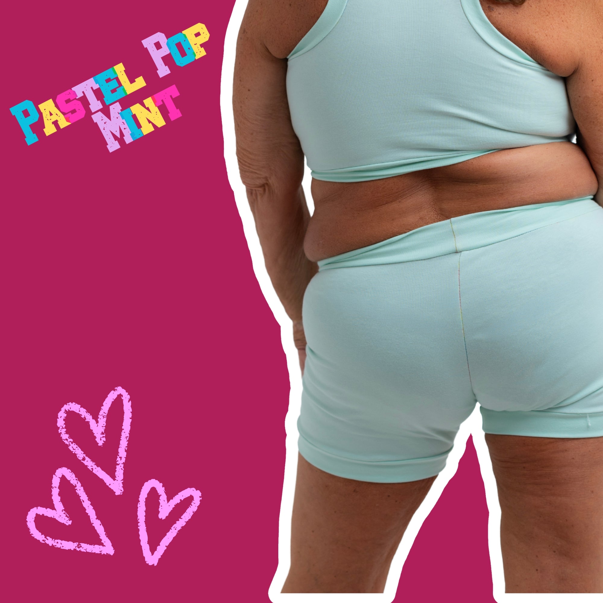 Comfort Boxers | Pastel Pop Mint | Organic Cotton | XS - 6XL | Handmade in UK