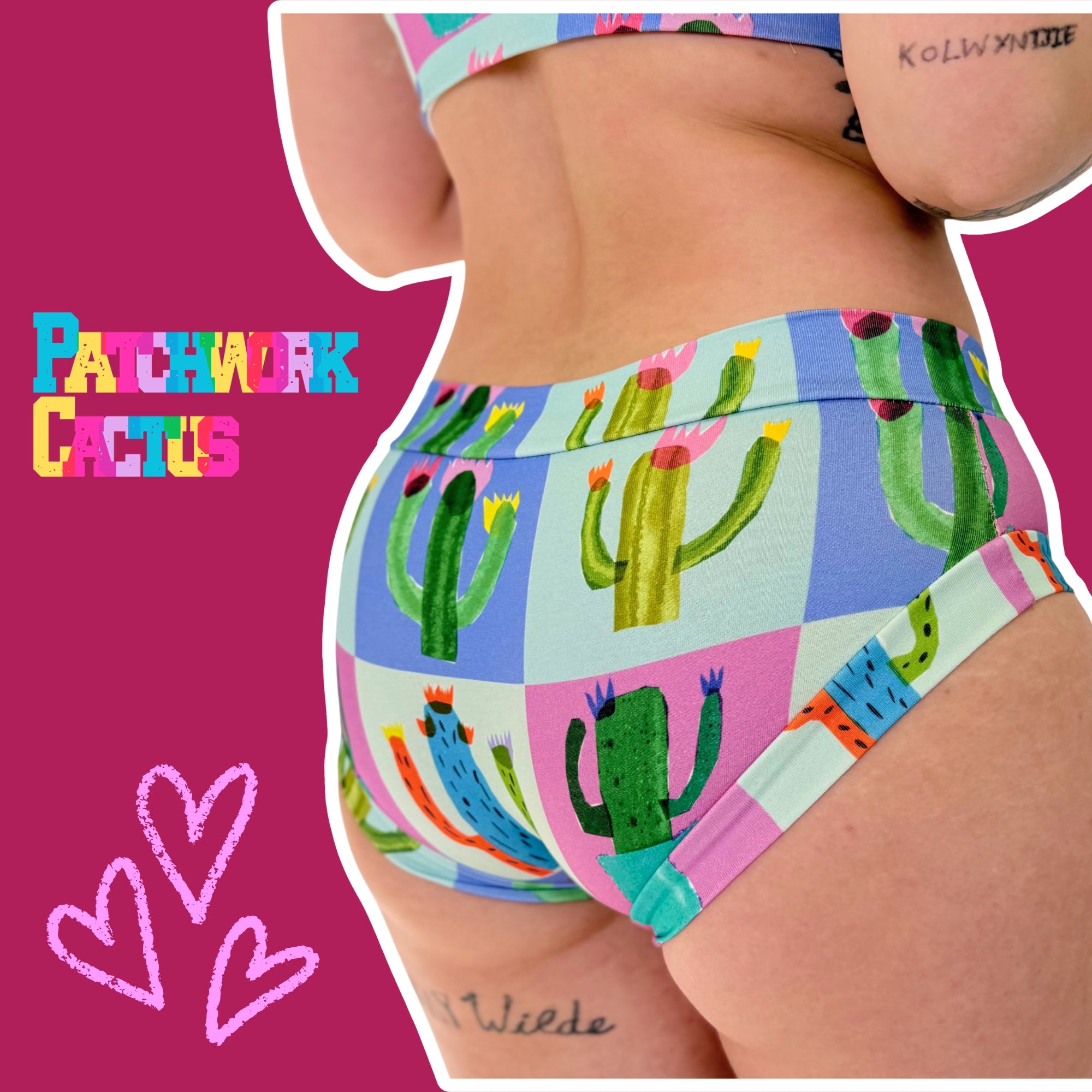 Comfort Briefs | Patchwork Cactus | Organic Cotton