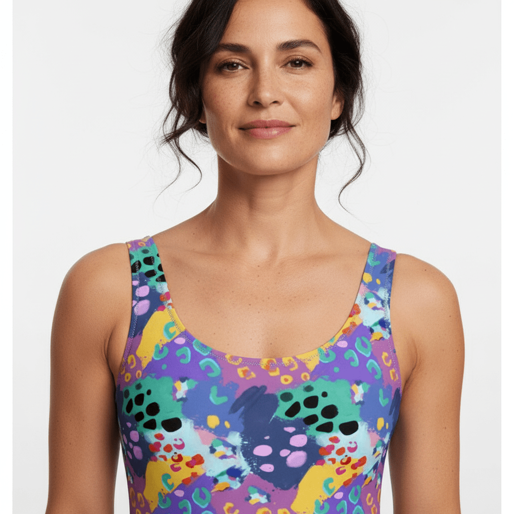 Handmade UK Swimsuit | Sizes 2XS to 7XL | Abstract Leopard Print - Designed By Debz