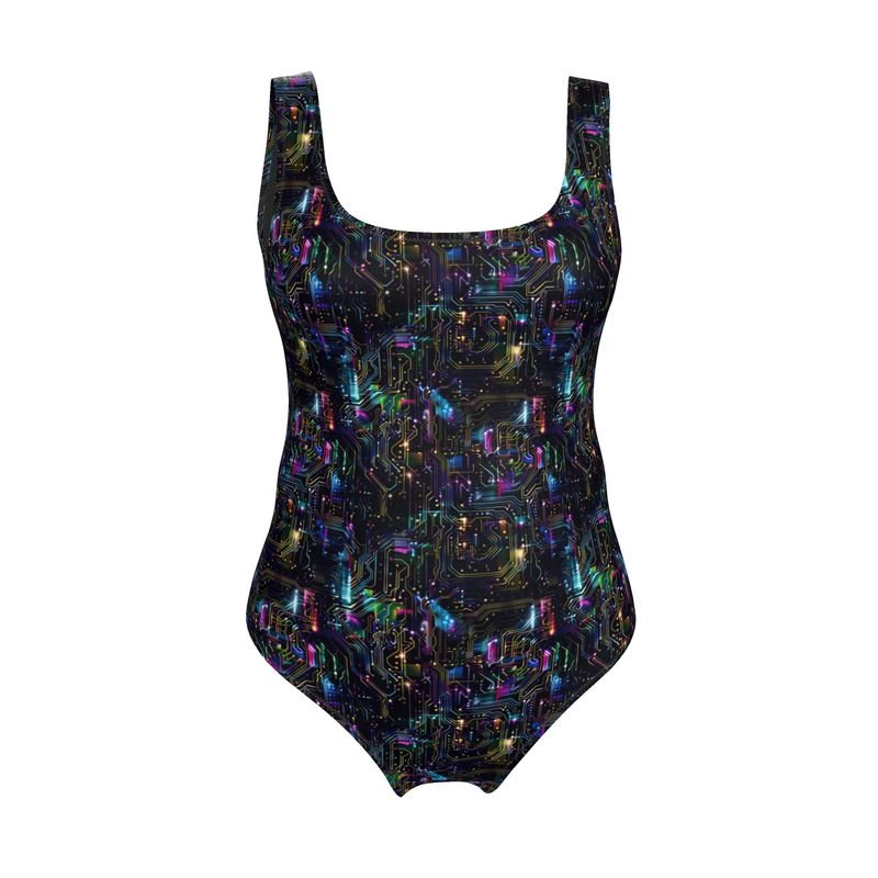 Handmade UK Swimsuit | Sizes 2XS to 7XL | Circuit Board - Designed By Debz