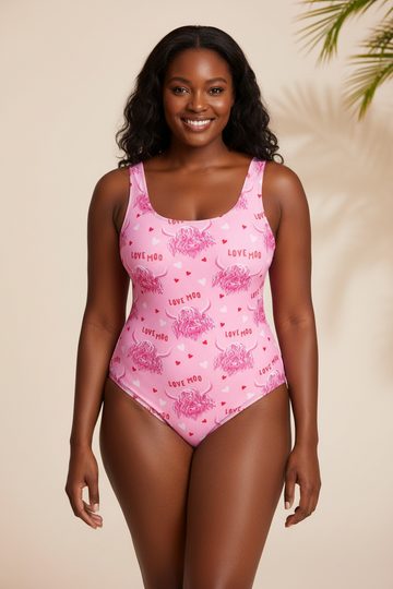Highland Cows Swimsuit | UPF 50+ Recycled One-Piece Swimwear