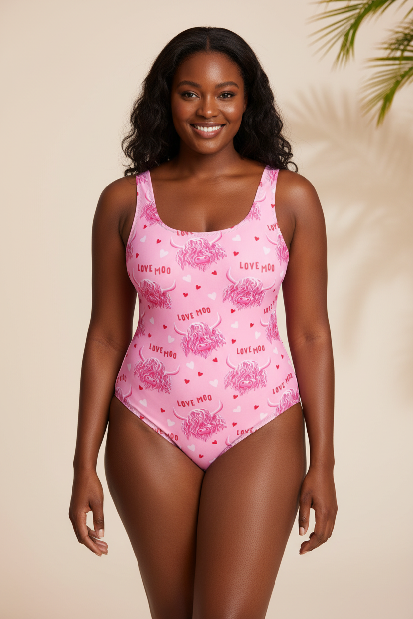 Highland Cows Swimsuit | UPF 50+ Recycled One-Piece Swimwear