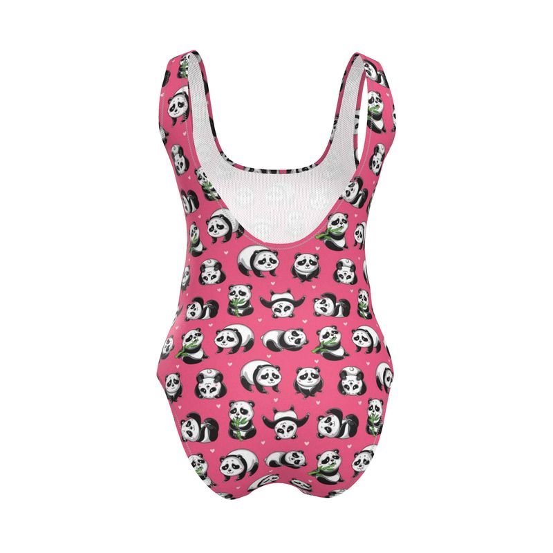 Handmade UK Swimsuit | Sizes 2XS to 7XL | Pandas on Pink - Designed By Debz