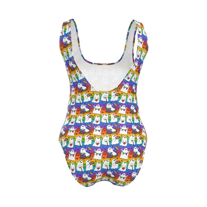 Handmade UK Swimsuit | Sizes 2XS to 7XL | Pride Ghosts | Customise Your Swimsuit - Designed By Debz