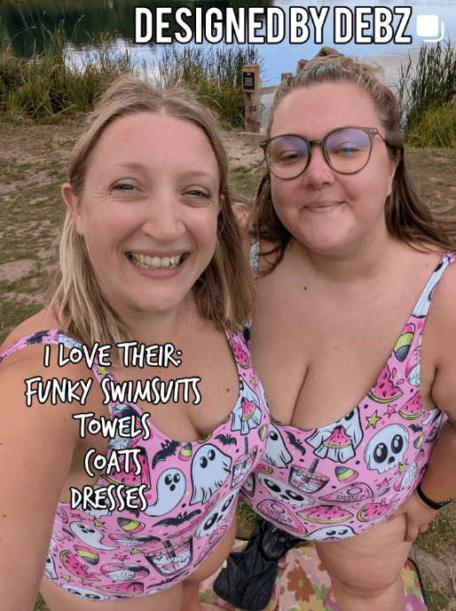 Handmade UK Swimsuit | Sizes 2XS to 7XL | Pride Ghosts | Customise Your Swimsuit - Designed By Debz