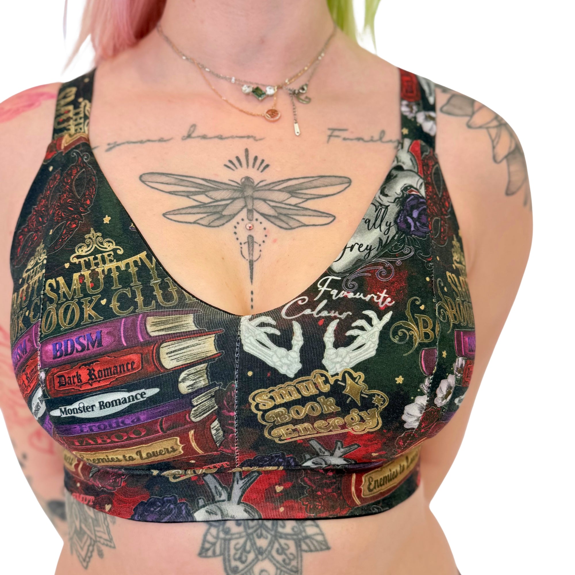 Wilde Mode Comfort Bra | Smut Readers Book Print | Organic Cotton