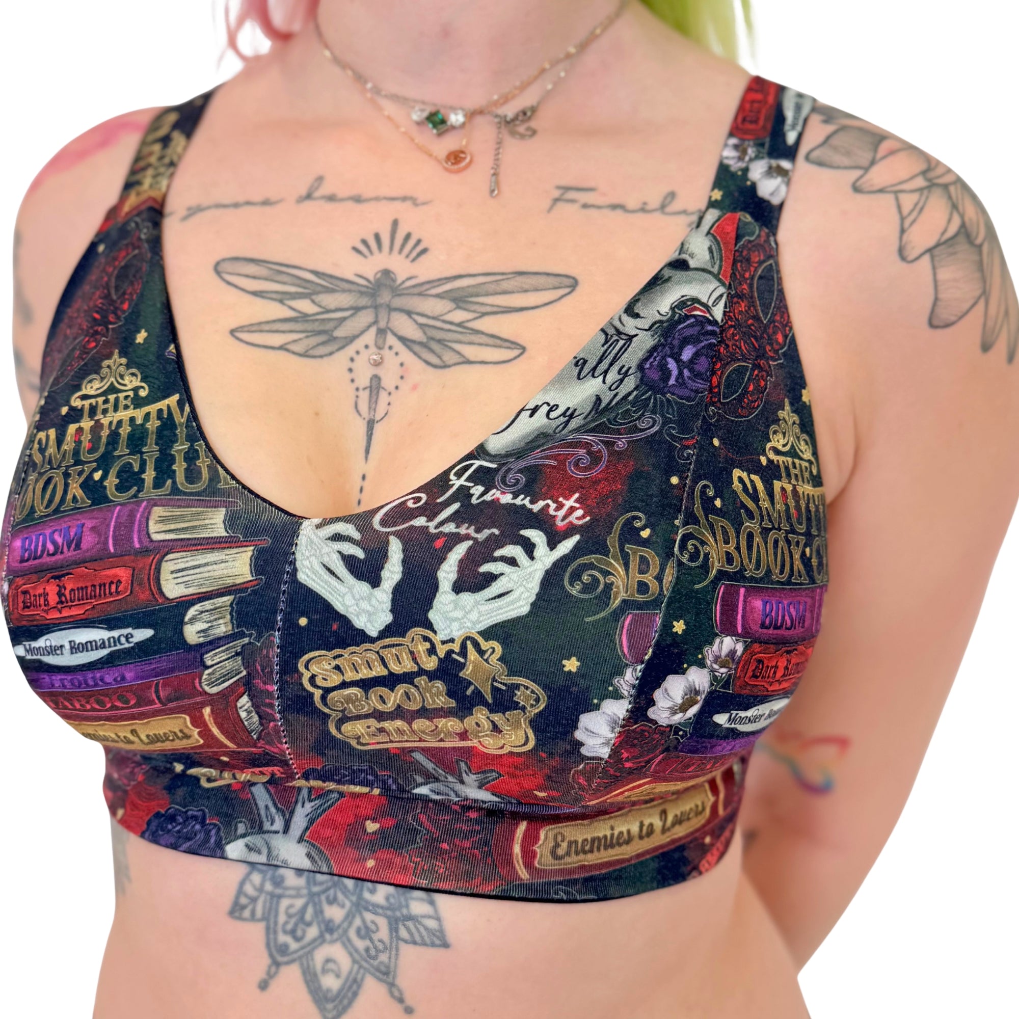 Wilde Mode Comfort Bra | Smut Readers Book Print | Organic Cotton