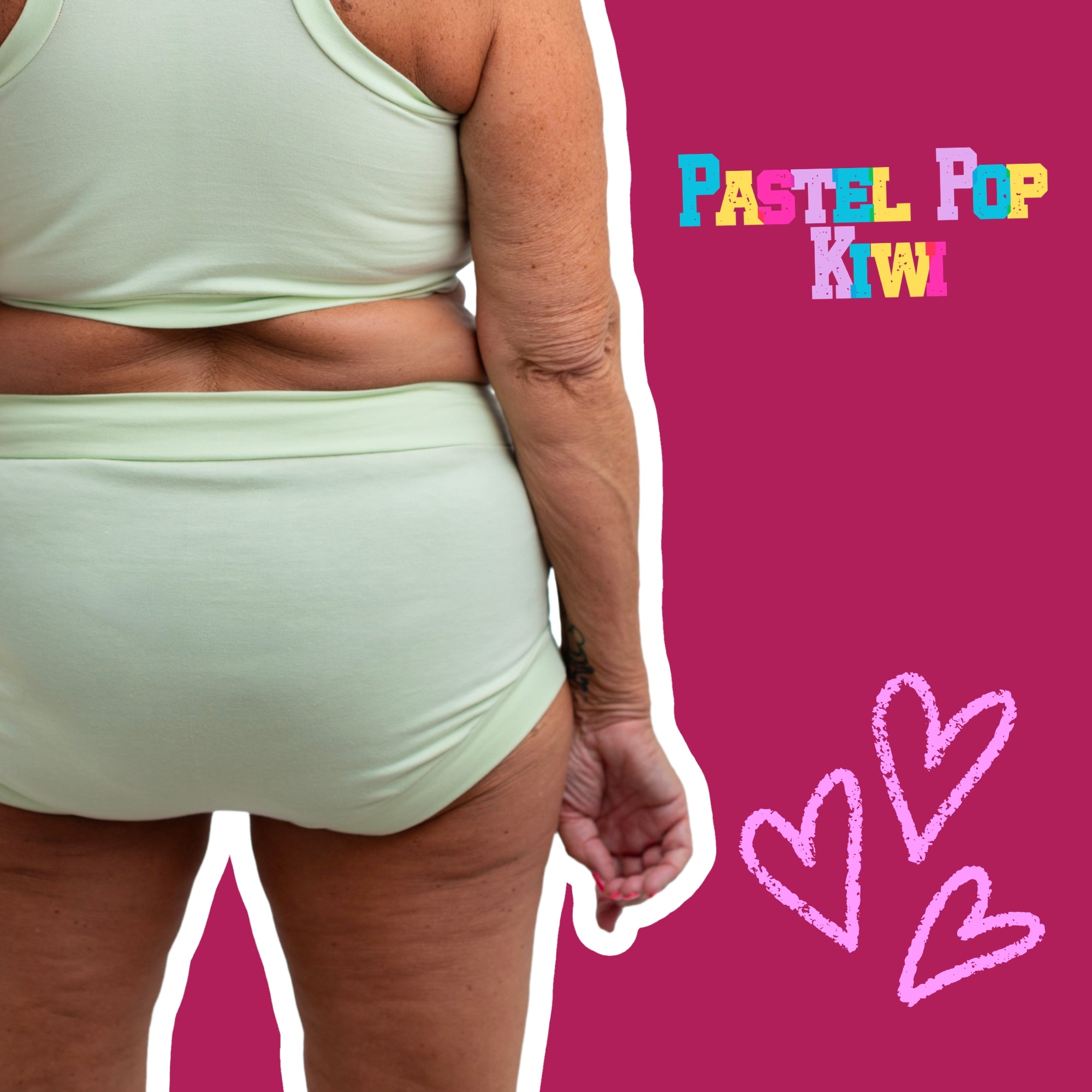 Pastel Kiwi Green Organic Cotton Briefs | Handmade Cotton Knickers | Soft Breathable Underwear | Made in the UK by Designed by Debz (Copy)