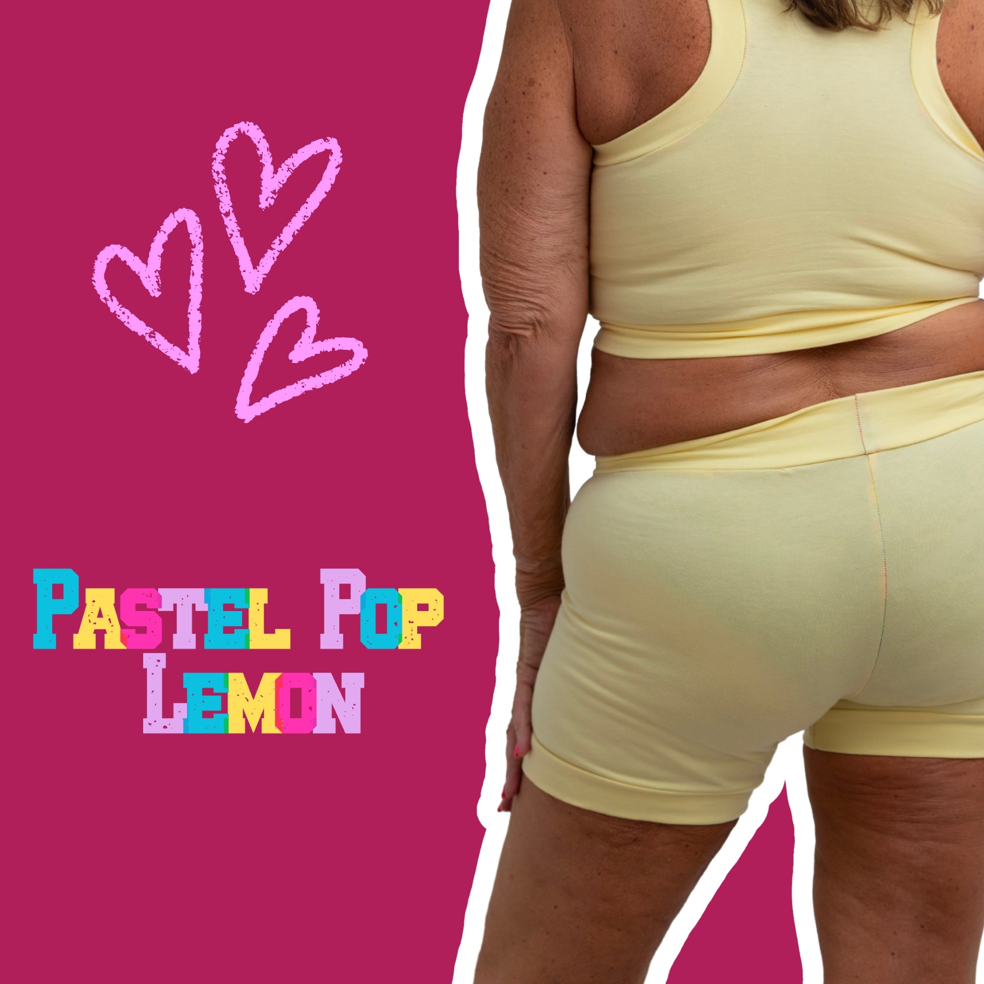 Comfort Boxers | Pastel Pop Lemon Yellow | Organic Cotton | XS - 6XL | Handmade in UK