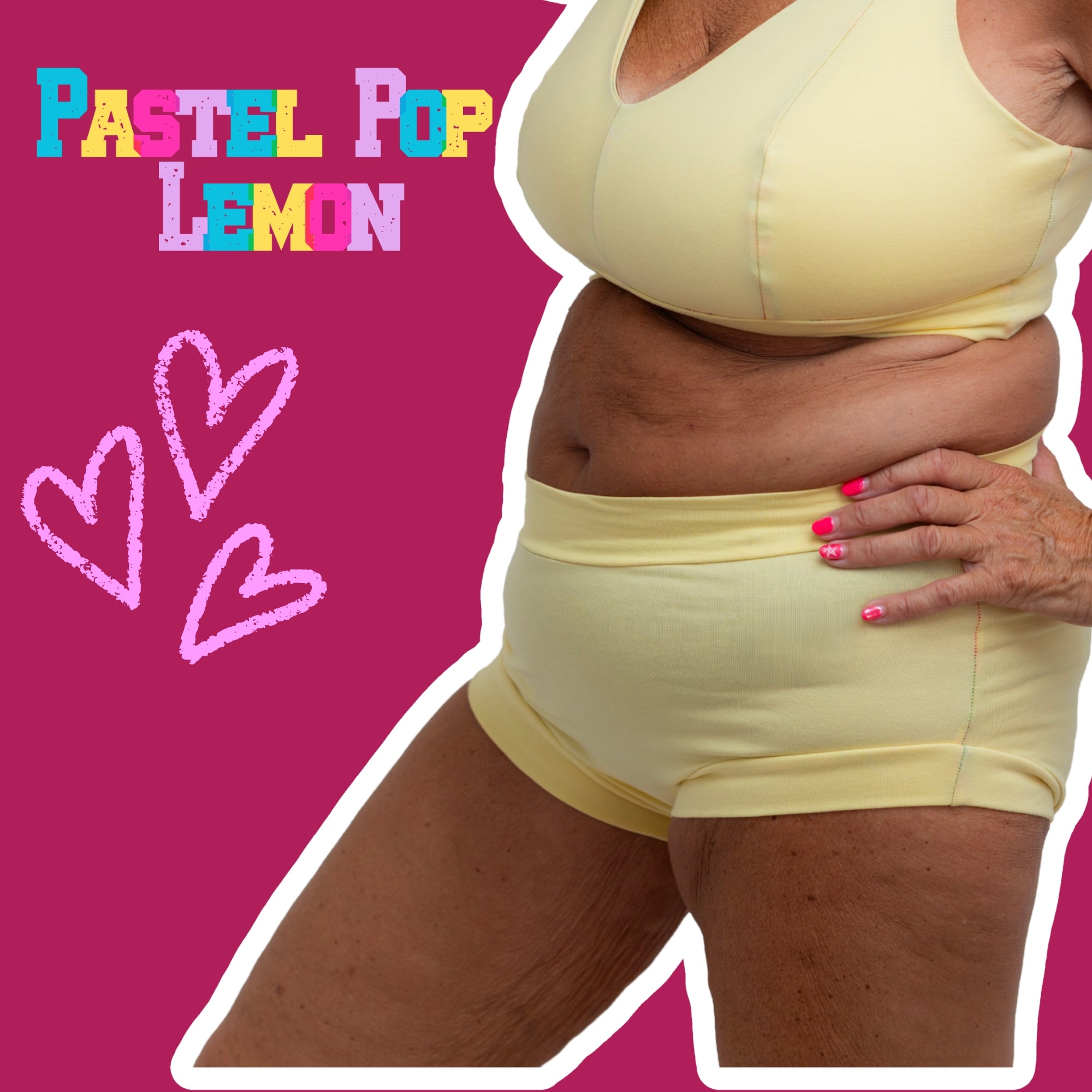 Pastel Lemon Yellow Organic Cotton Briefs | Handmade Cotton Knickers | Soft Breathable Underwear | Made in the UK by Designed by Debz