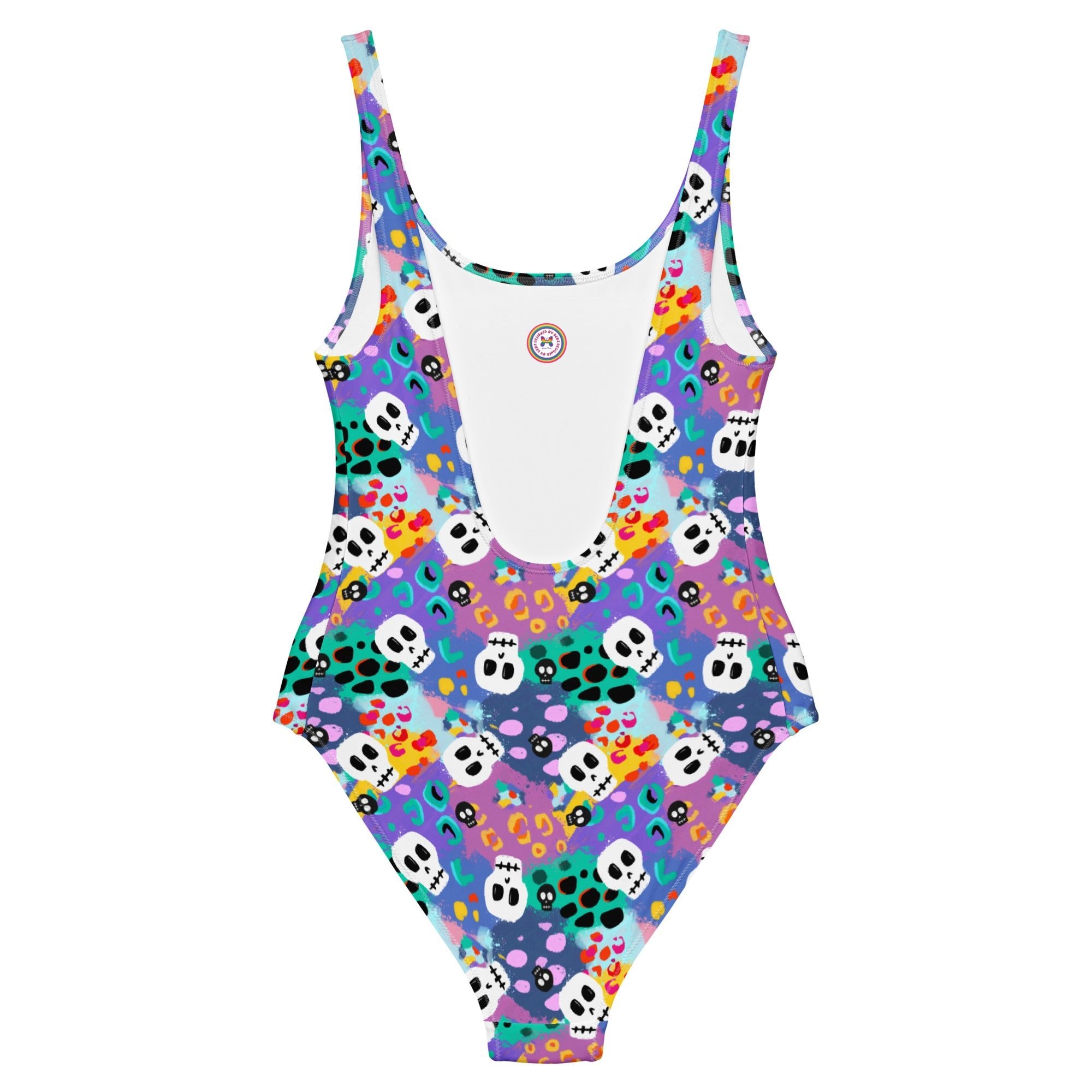 One-Piece Swimsuit | Leopard Print Skulls | Recycled - Designed By Debz