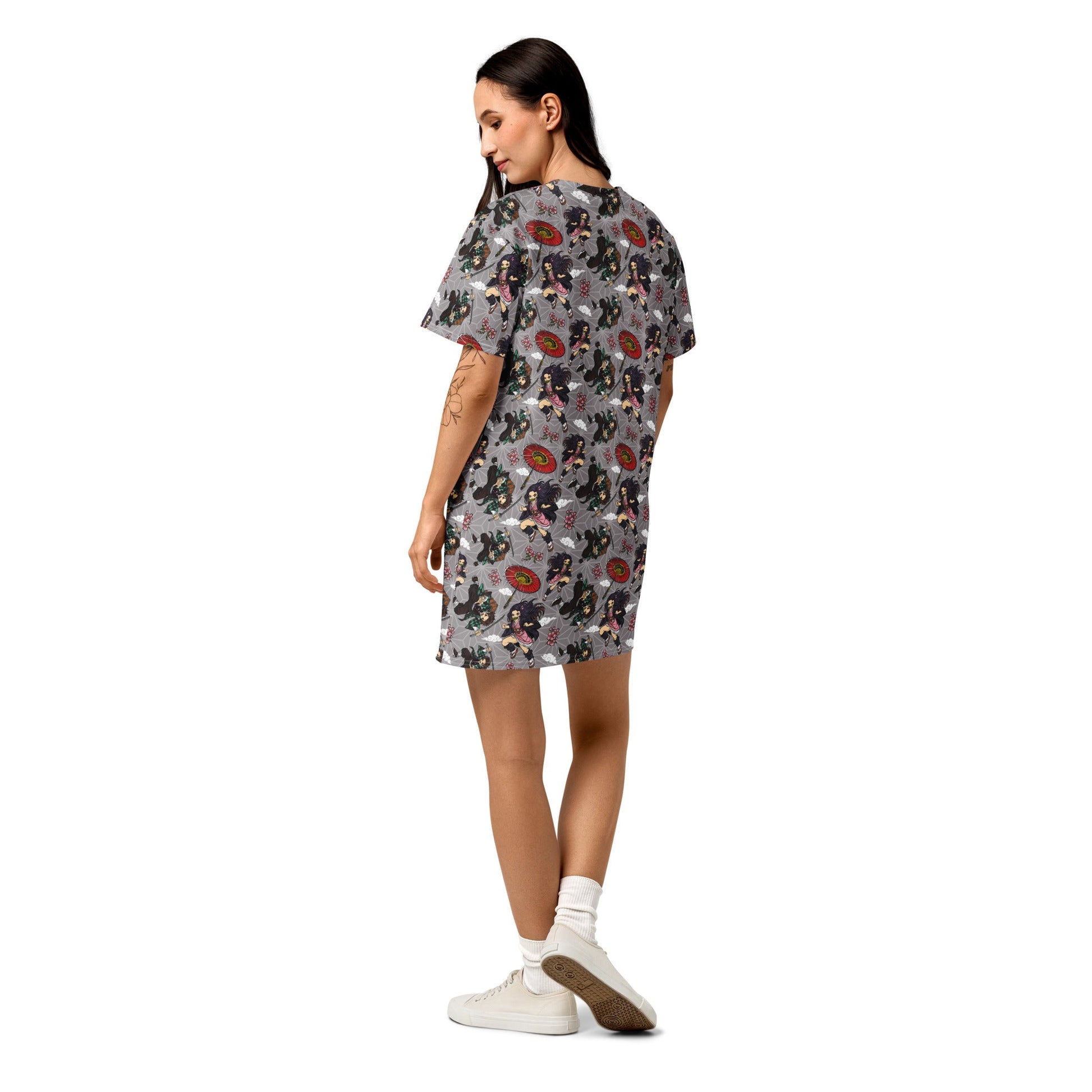 Organic Cotton T-Shirt dress | Demon Killer | EU Made - Designed By Debz