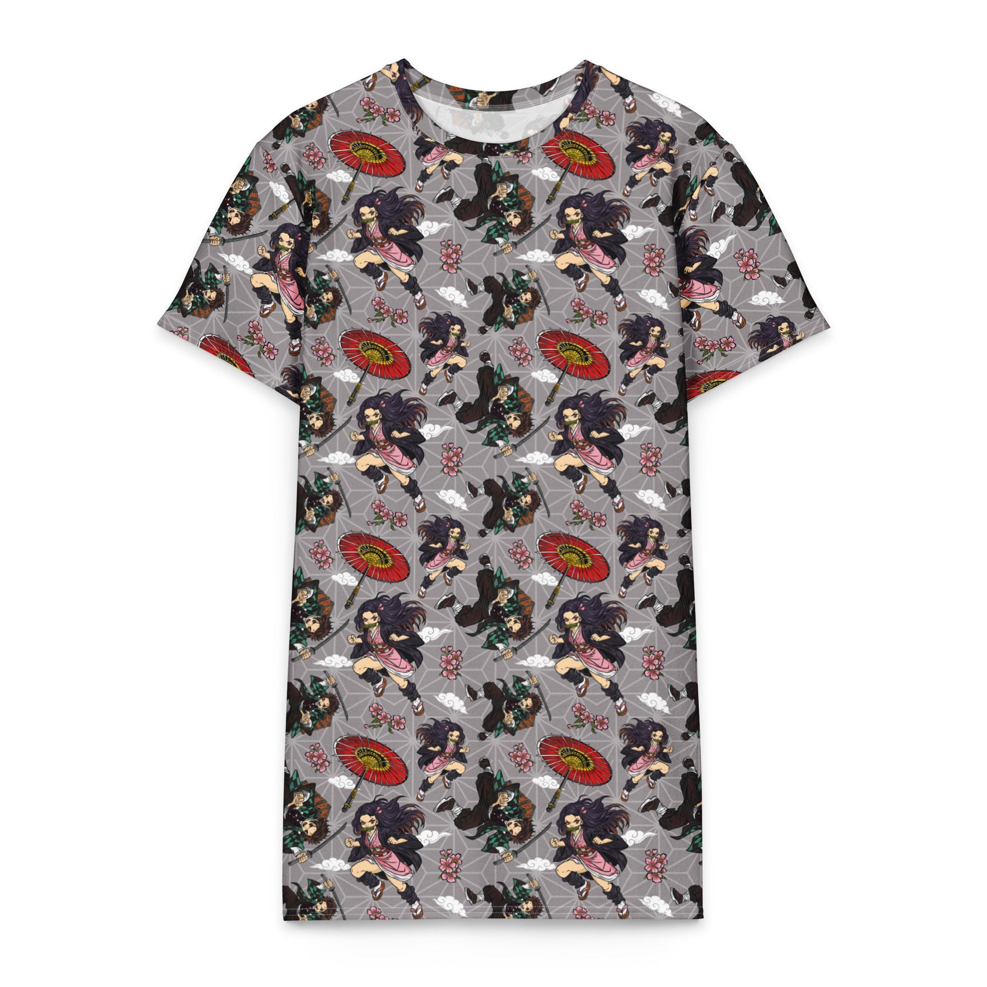 Organic Cotton T-Shirt dress | Demon Killer | EU Made - Designed By Debz