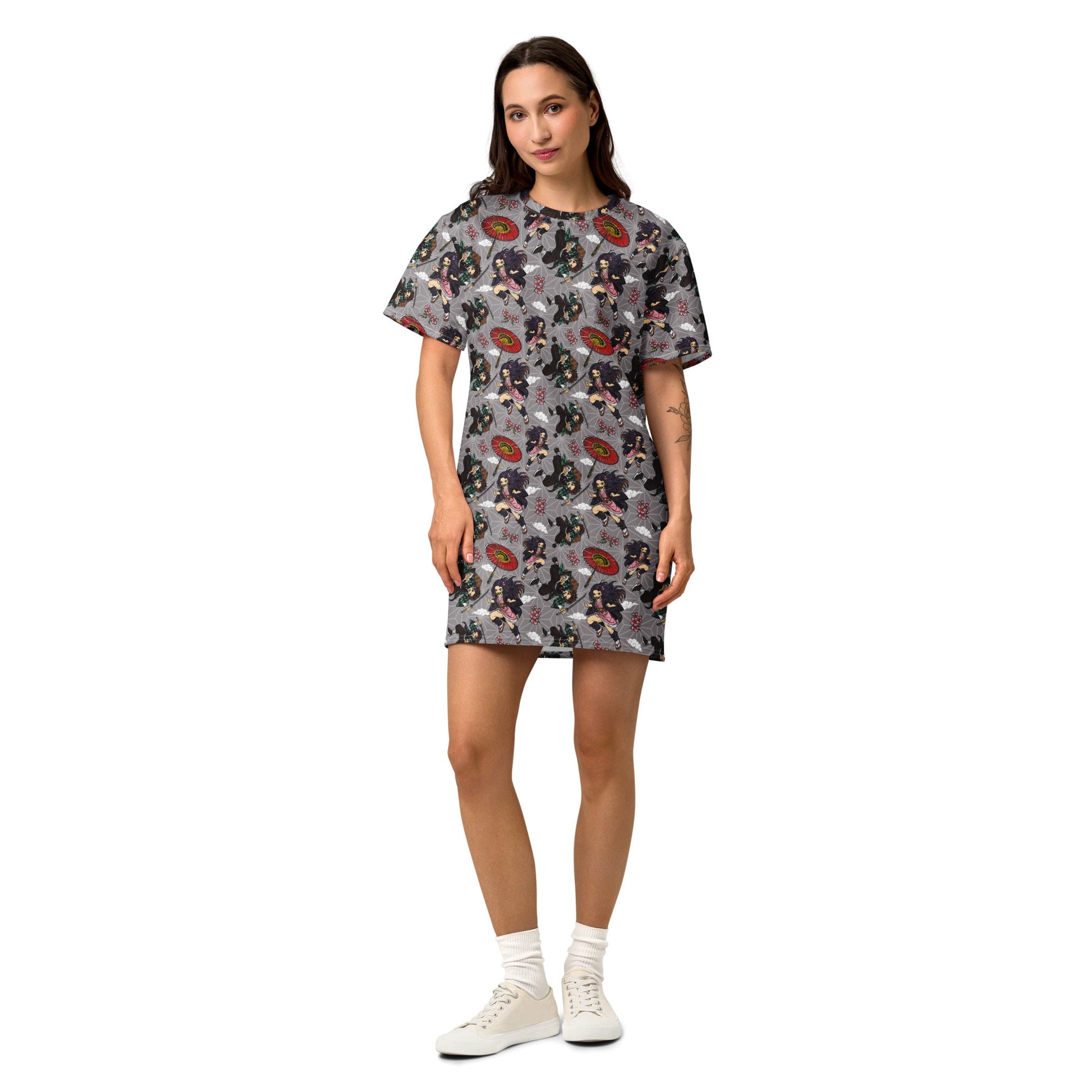 Organic Cotton T-Shirt dress | Demon Killer | EU Made - Designed By Debz
