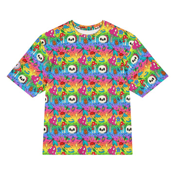 Oversized cotton t-shirt | Bright Spring Rainbow | Handmade - Designed By Debz