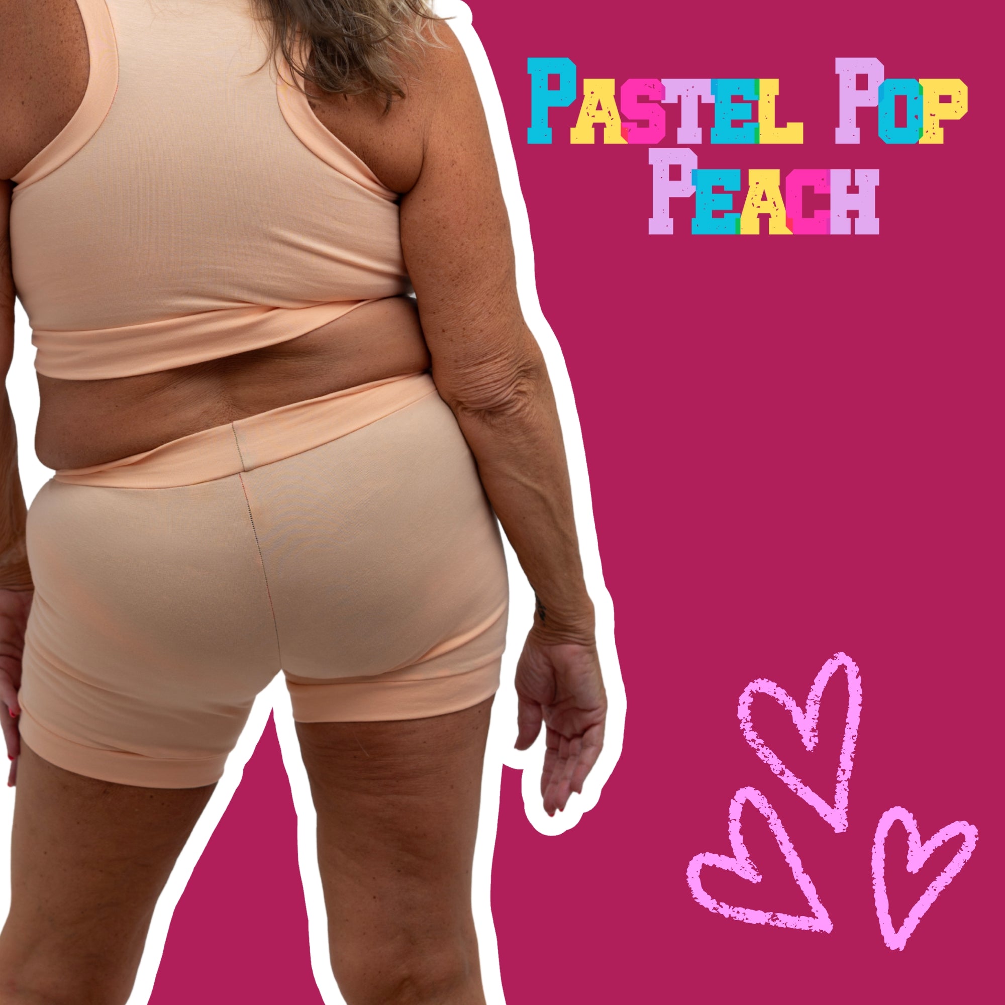 Comfort Boxers | Pastel Pop Peach | Organic Cotton | XS - 6XL | Handmade in UK