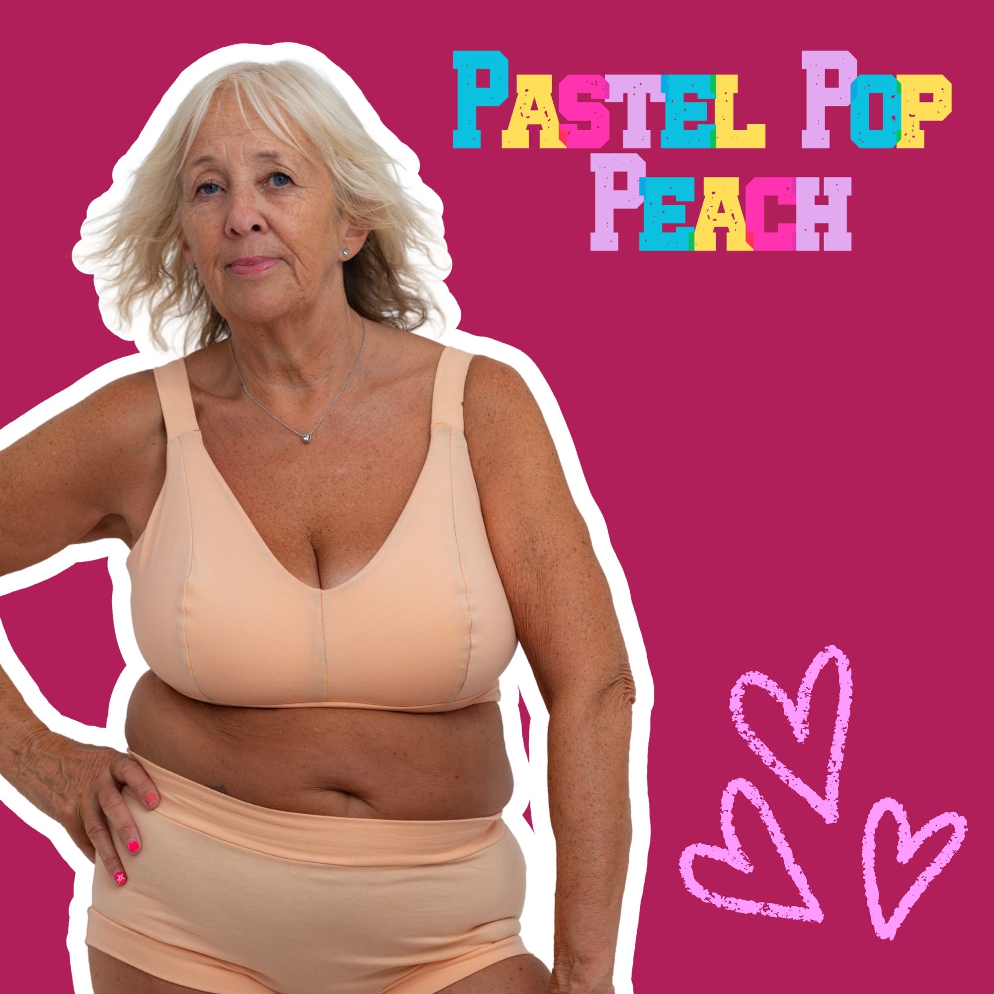 Pastel Peach Organic Cotton Bra | Handmade Underwired Cotton Bra | Soft Support Bra | Made in the UK by Designed by Debz