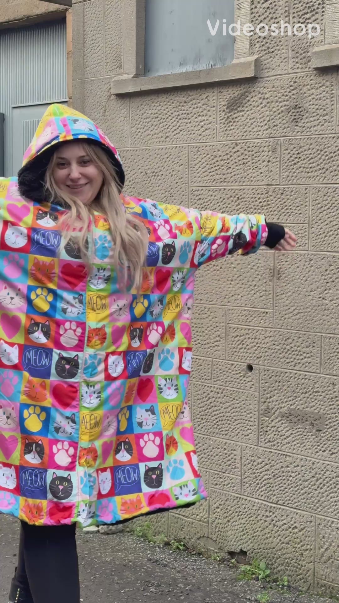 Patchwork Cats Waterproof Changing Drying Robe | Customise your own