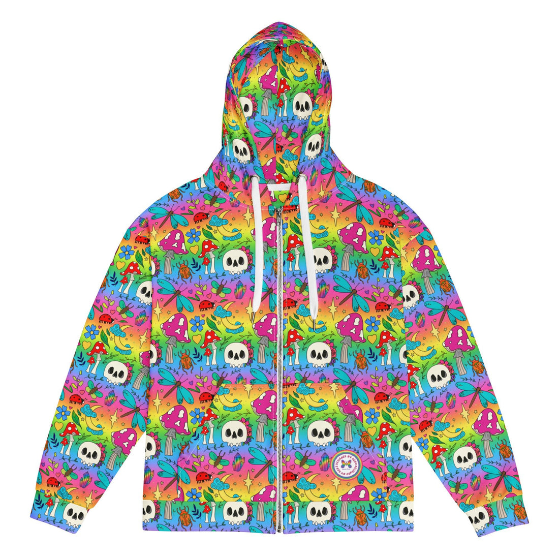 Recycled Hoodie | Bright Spring Rainbow | Handmade to order - Designed By Debz