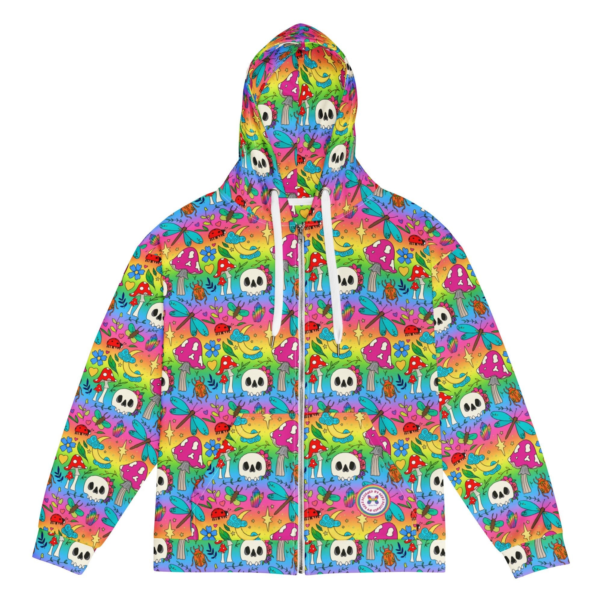 Recycled Hoodie | Bright Spring Rainbow | Handmade to order - Designed By Debz