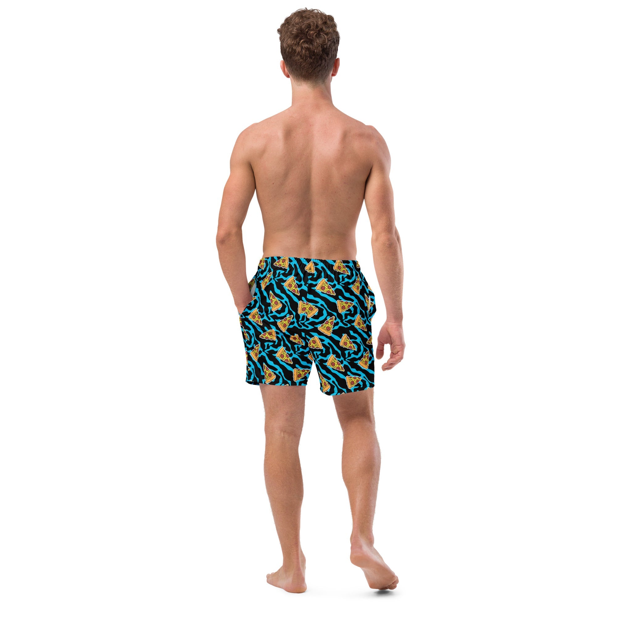 Recycled Swim Trunks | Pizza Lovers Delight | Abstract design - Designed By Debz