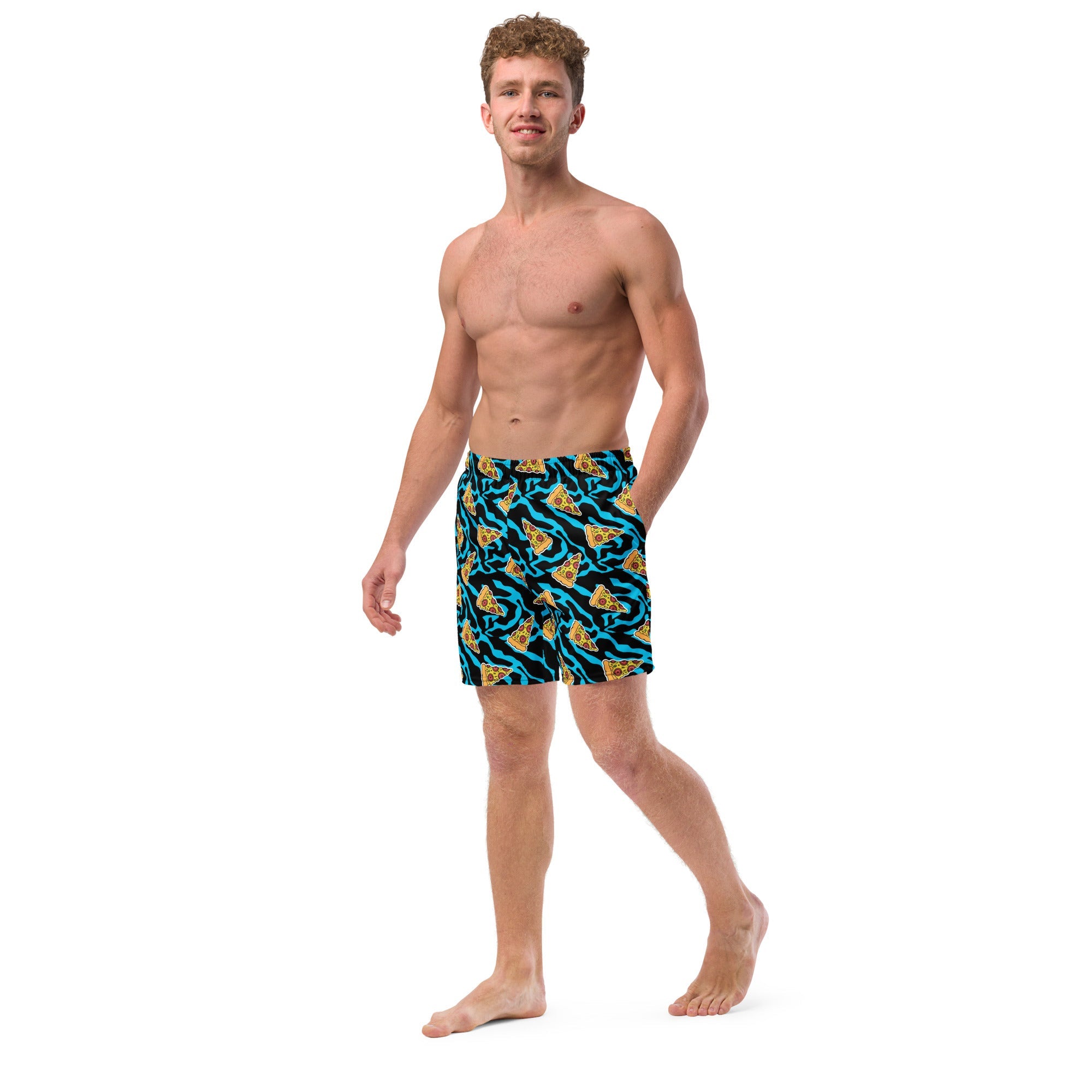 Recycled Swim Trunks | Pizza Lovers Delight | Abstract design - Designed By Debz