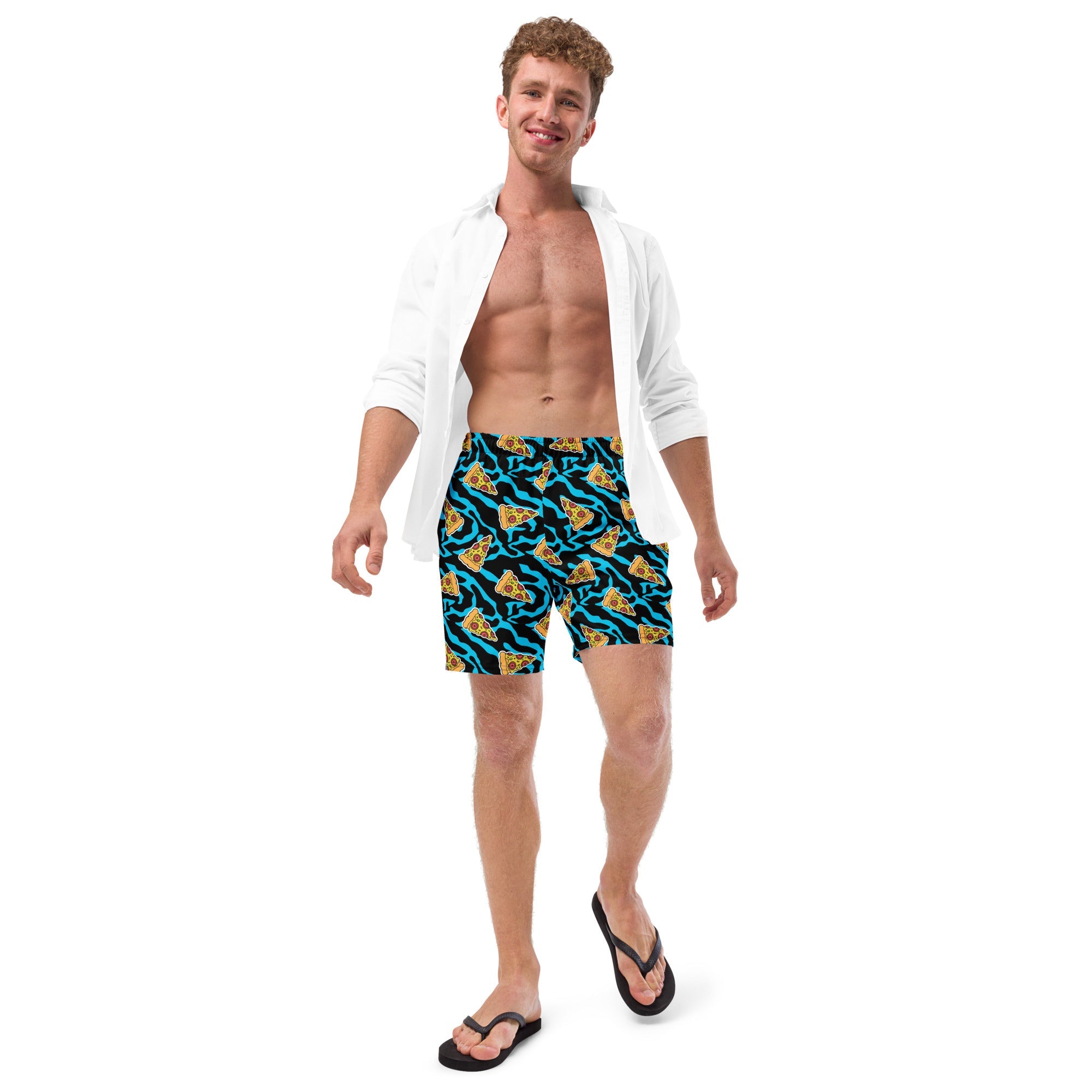 Recycled Swim Trunks | Pizza Lovers Delight | Abstract design - Designed By Debz