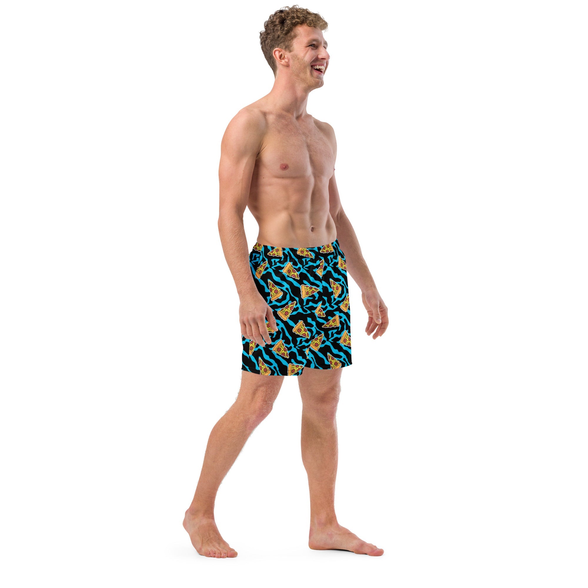 Recycled Swim Trunks | Pizza Lovers Delight | Abstract design - Designed By Debz