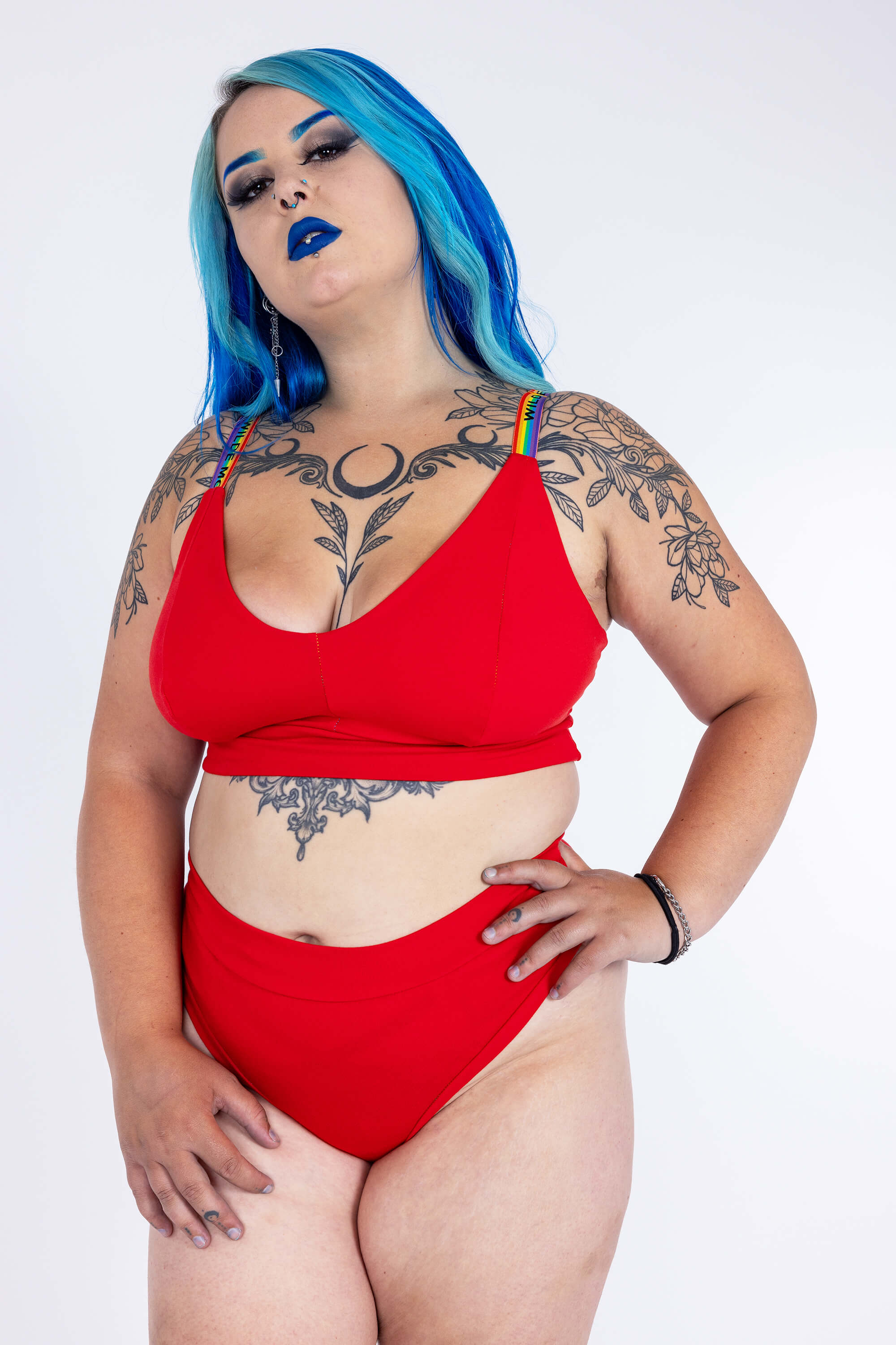 Red Organic Cotton Bra | Handmade Non-Wired Bra | Sizes 24-60" Back, A-O Cup | Made in the UK by Designed by Debz