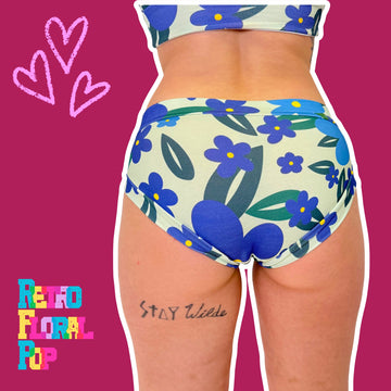 Comfort Briefs | Retro Bloom Floral Pop | Organic Cotton