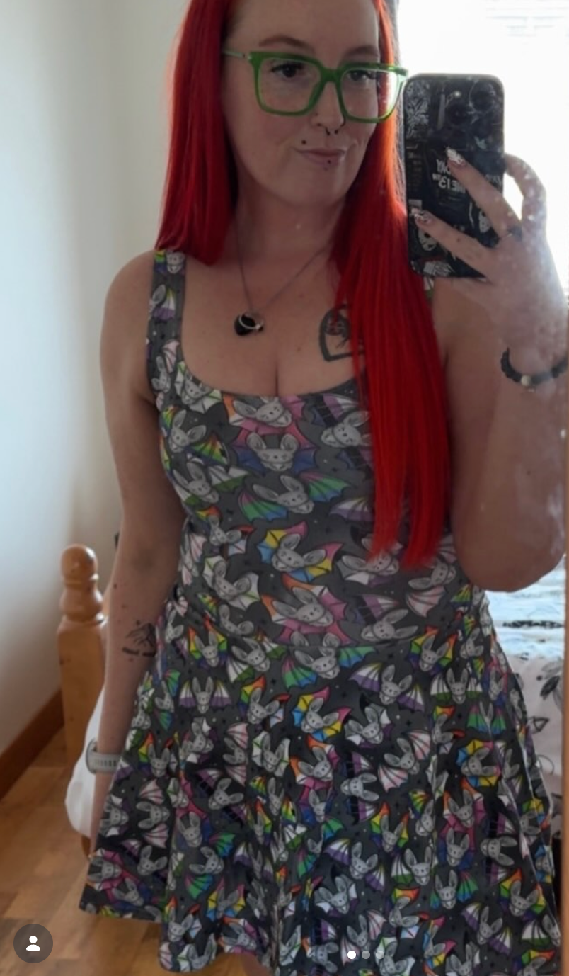Cotton skater dress | Wilde Mode Pride Bats | Organic Cotton