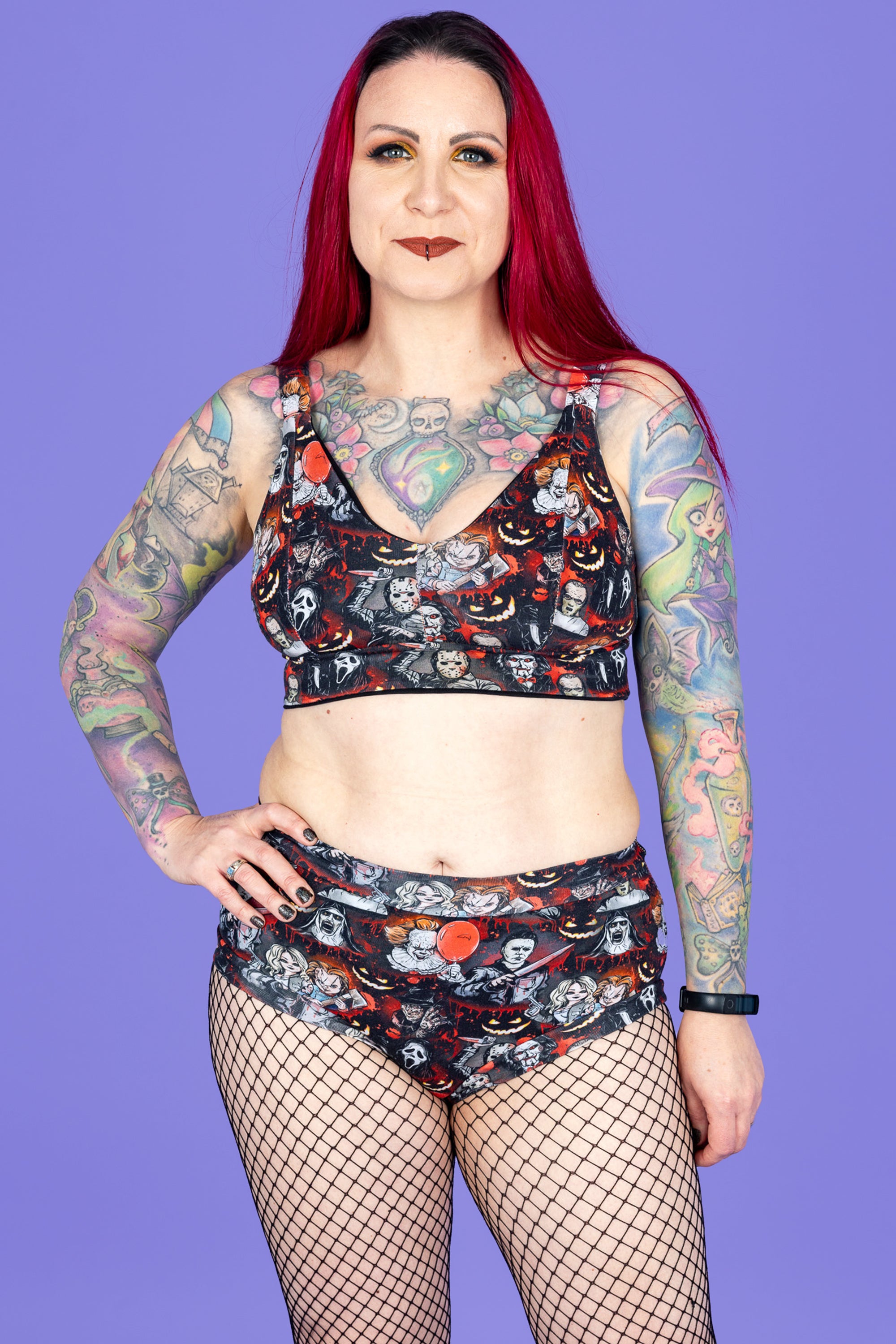 Comfort Bra | Gothic Horror Print | Organic Cotton