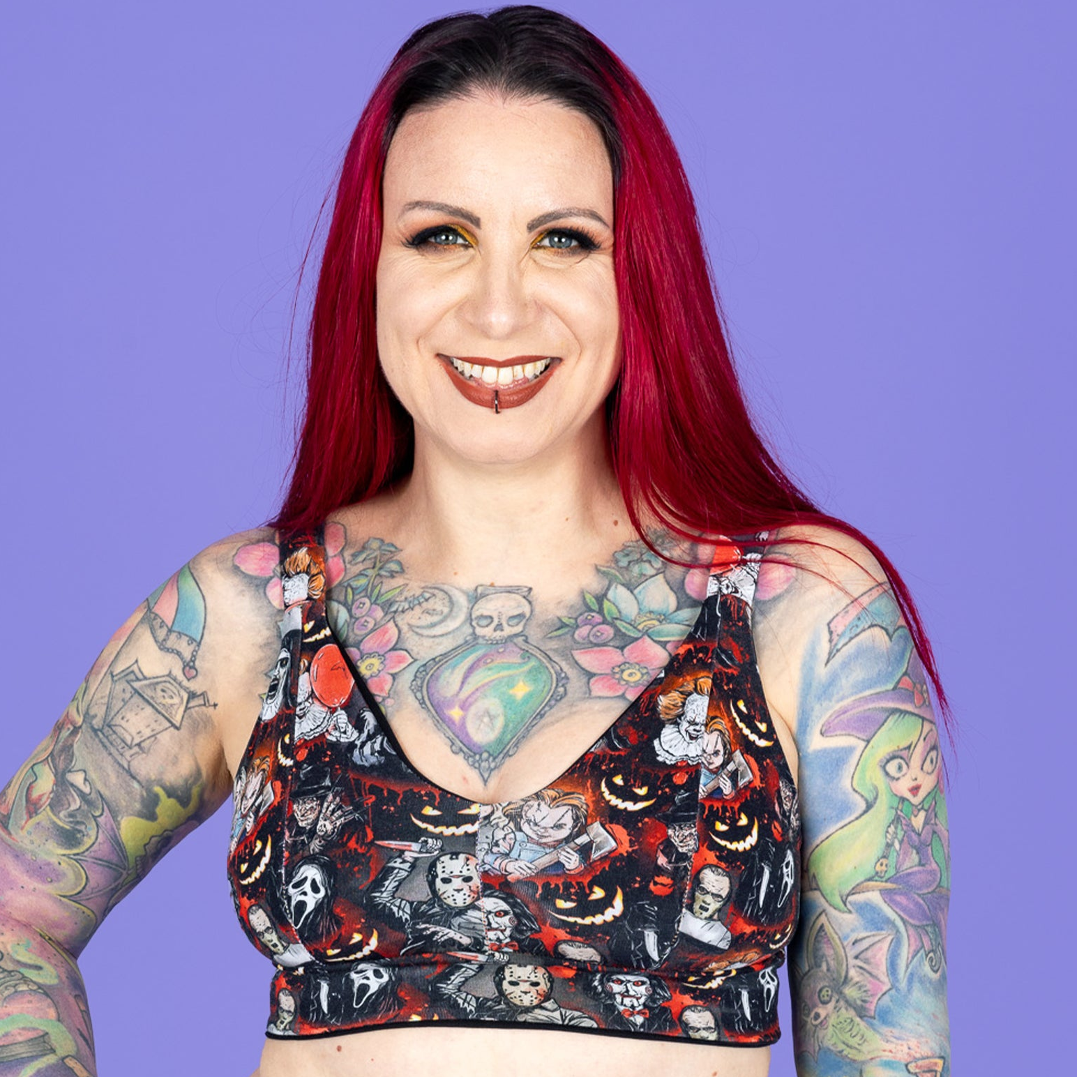 Comfort Bra | Gothic Horror Print | Organic Cotton