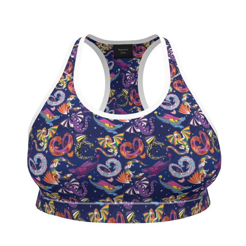 Sports Bra | Wilde Mode Pride Dragons | UK Made - Designed By Debz