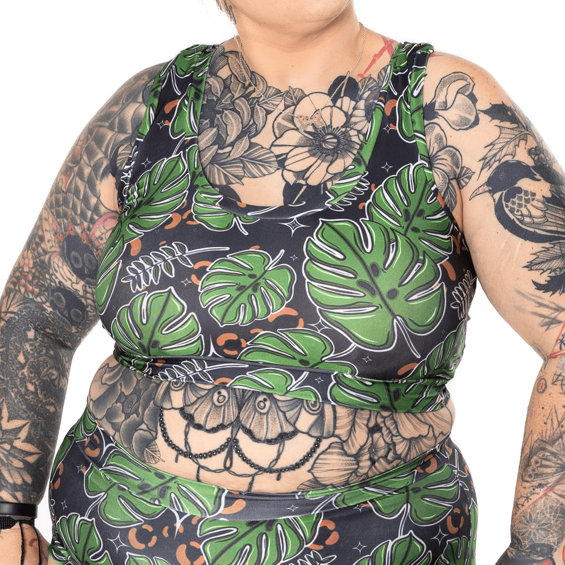 Swim Comfort Bralette | Monstera Plant Print | UK Made - Designed By Debz