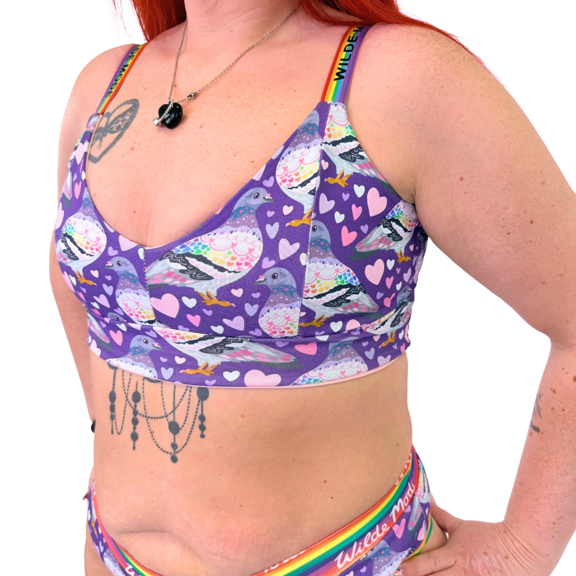 Wilde Mode Comfort Bra | Pigeon Love | Organic Cotton - Designed By Debz