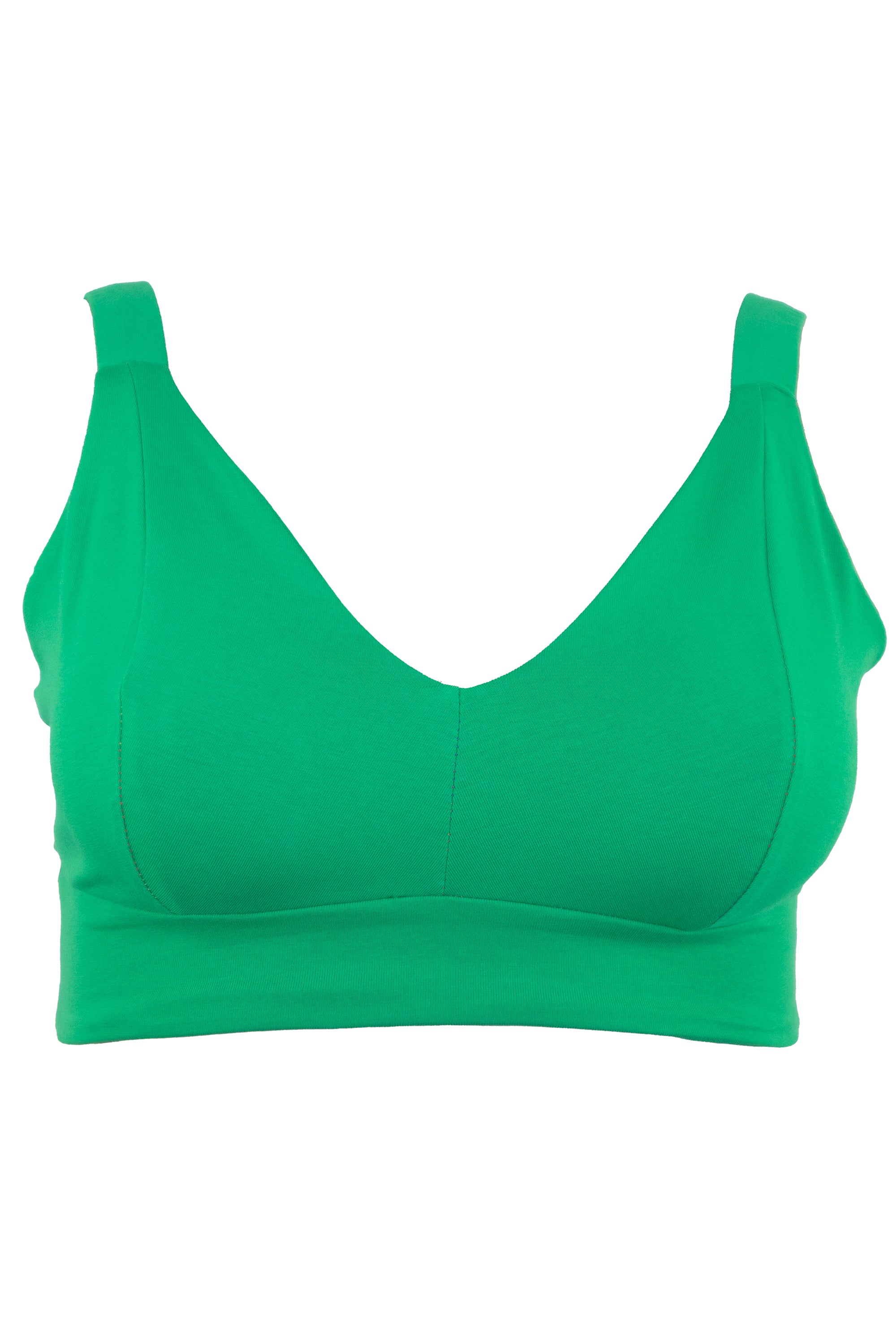 Green Organic Cotton Bra | Handmade Non-Wired Bra | Sizes 24-60" Back, A-O Cup | Made in the UK by Designed by Debz