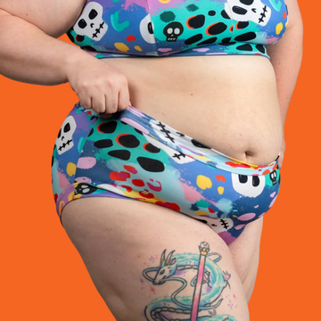 Wilde Mode Leopard Print Skulls | Organic Cotton Briefs | Handmade in the UK | 3XS-10XL