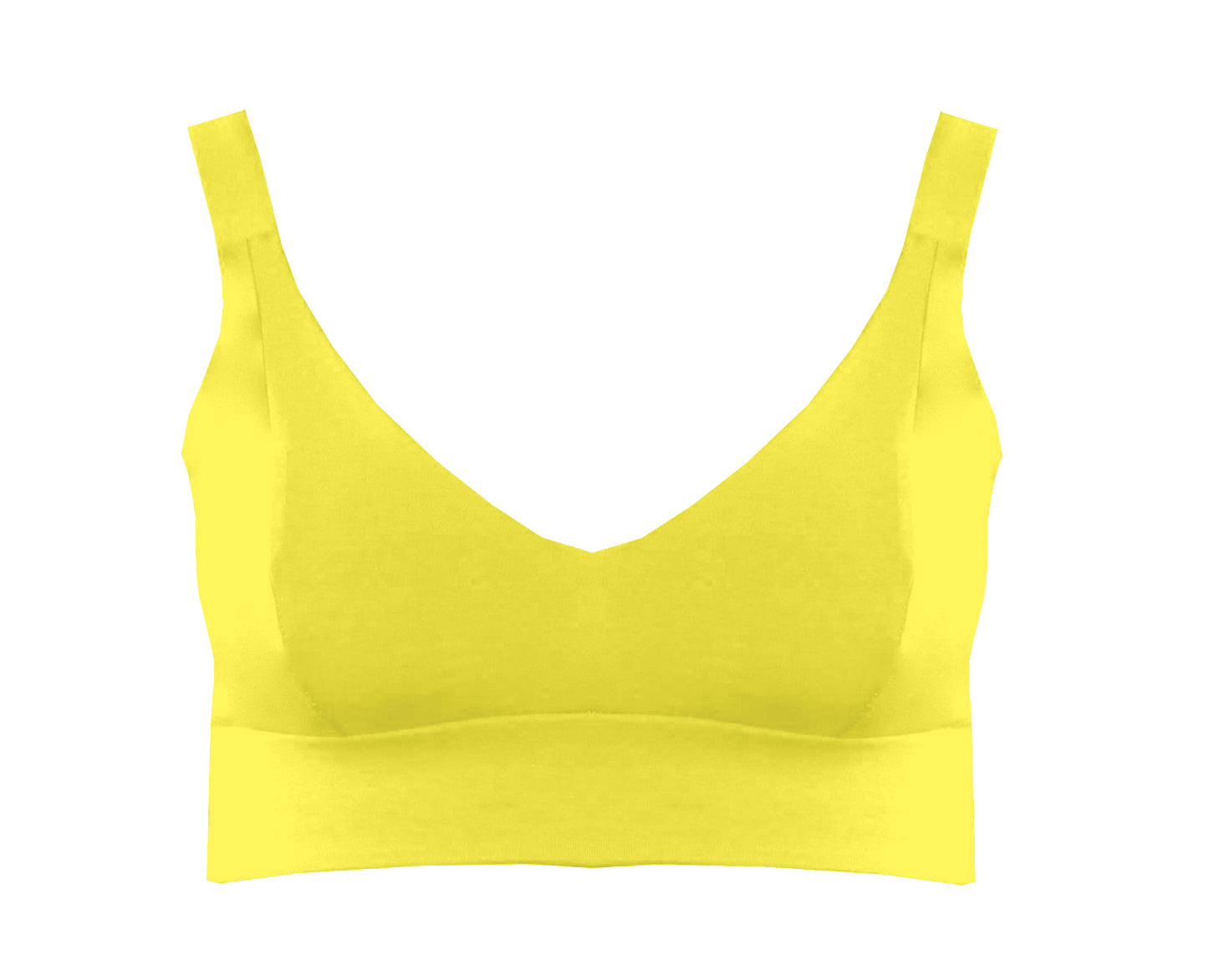 Yellow Organic Cotton Bra | Handmade Non-Wired Bra | Sizes 24-60" Back, A-O Cup | Made in the UK by Designed by Debz